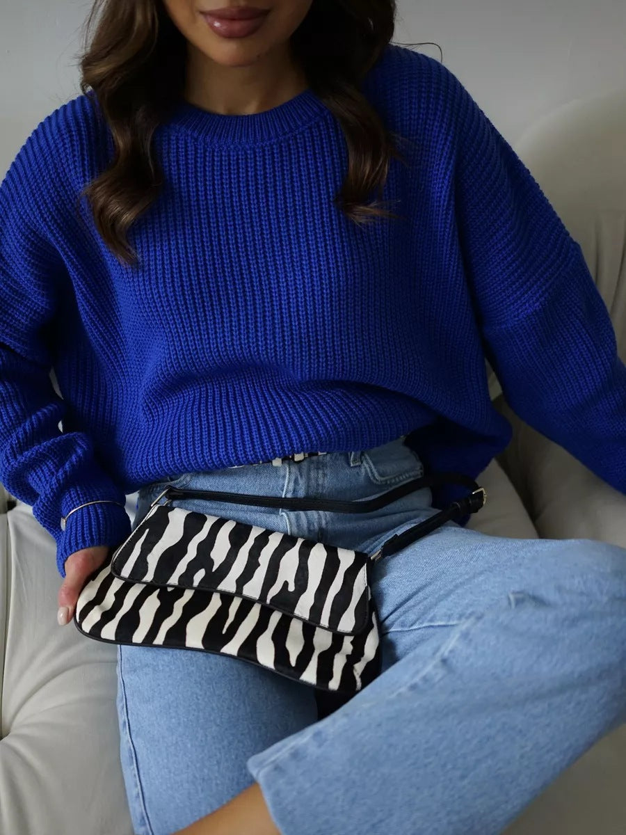 Women's fanny pack with zebra pattern, double flap design and adjustable hip belt Mune Fashion