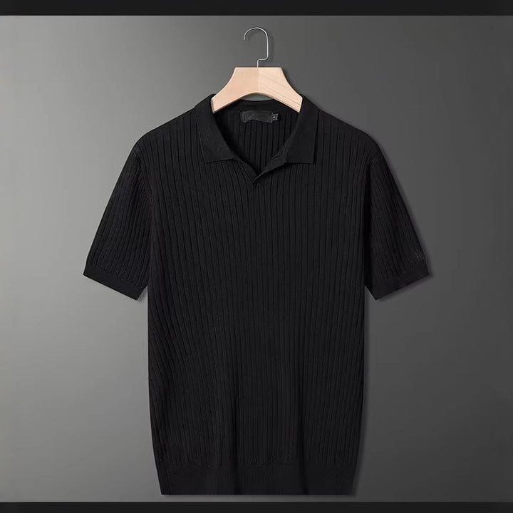 Men's Fashion Short Sleeve Knit Polo Shirt Mune Fashion
