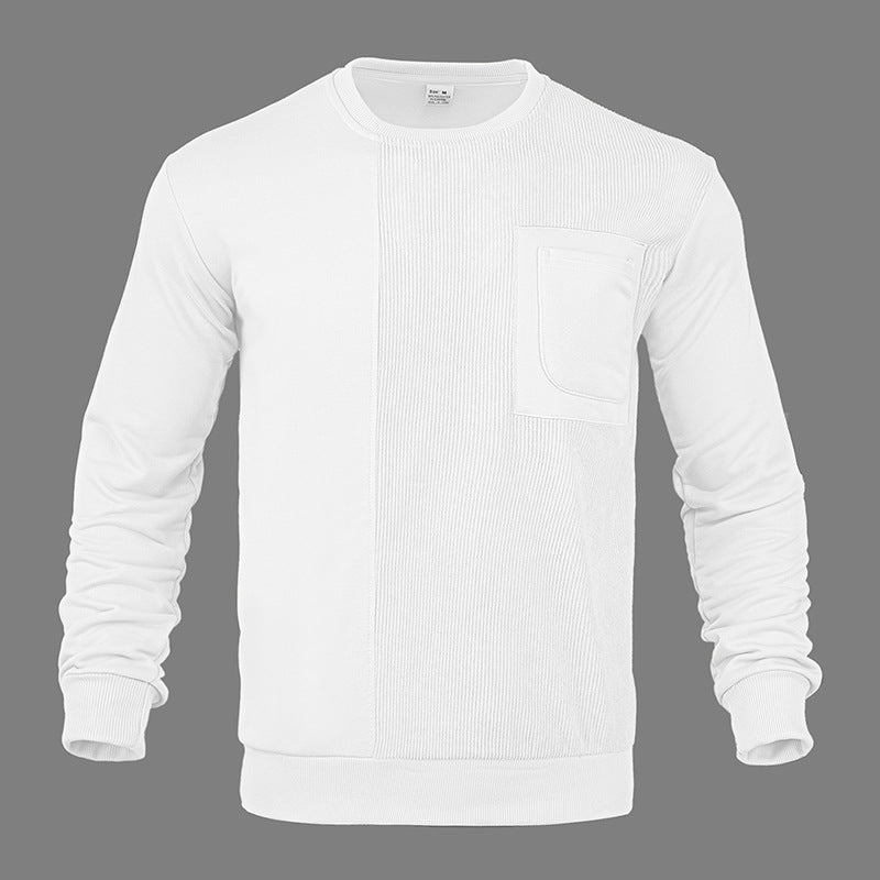 Men's Structured Sweatshirt with Ribbed Panel and Chest Pocket Mune Fashion