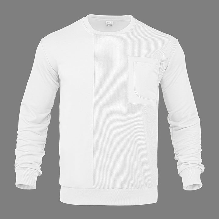 Men's Structured Sweatshirt with Ribbed Panel and Chest Pocket Mune Fashion