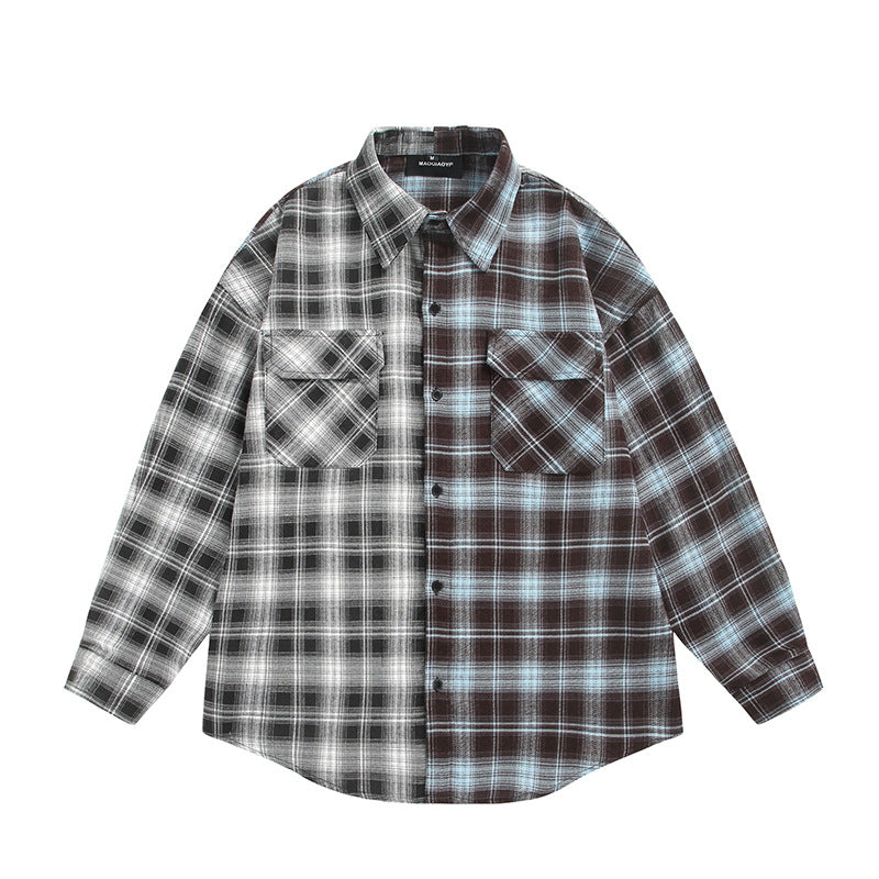 Unisex Split Check Overshirt in Shirt Jacket Style Mune Fashion
