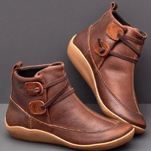 Ladies Fashionable Booties Made Of High-Quality Leather with Adjustable Closure System and Non-Slip Sole Mune
