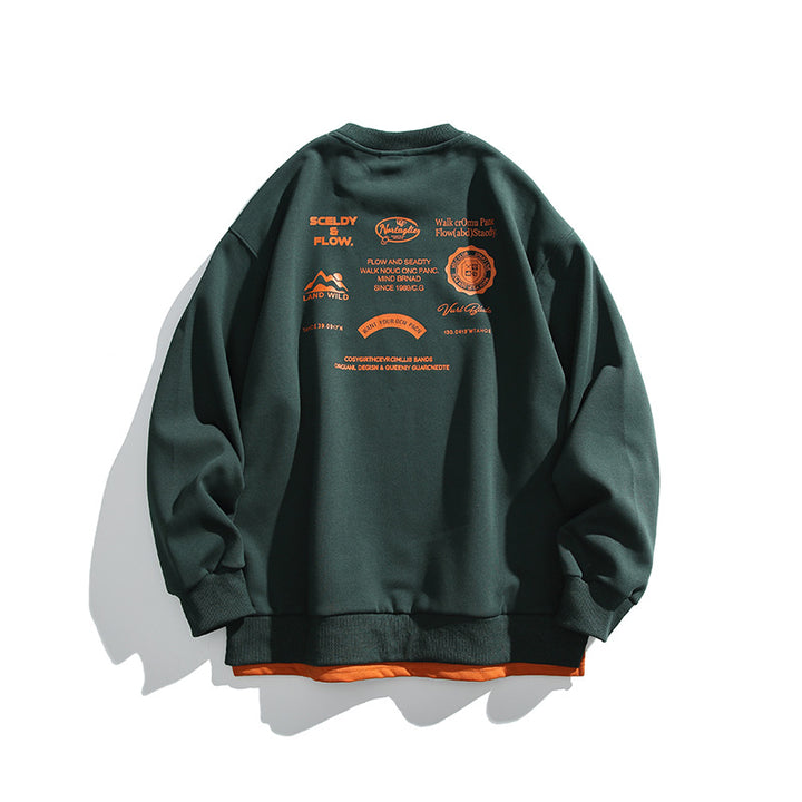 Unisex Oversized Sweatshirt with large back print, layered look, and ribbed cuffs Mune Fashion