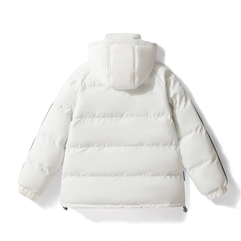 Men's Quilted Hooded Jacket with Contrast Stripes on the Sleeves Mune Fashion