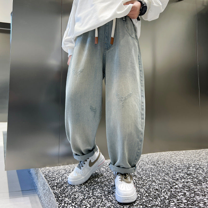 Men's wide jeans with modern cut and creative details Mune Fashion