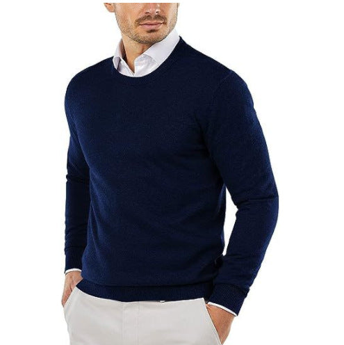 Men's Elegant Round Neck Sweater Made Of Fine Cotton Mune