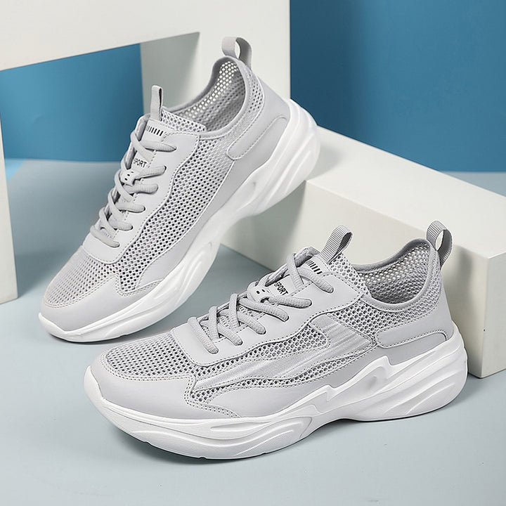 Men's sculptural leisure sneaker with molded cushioning sole and breathable mesh-leather combination Mune Fashion
