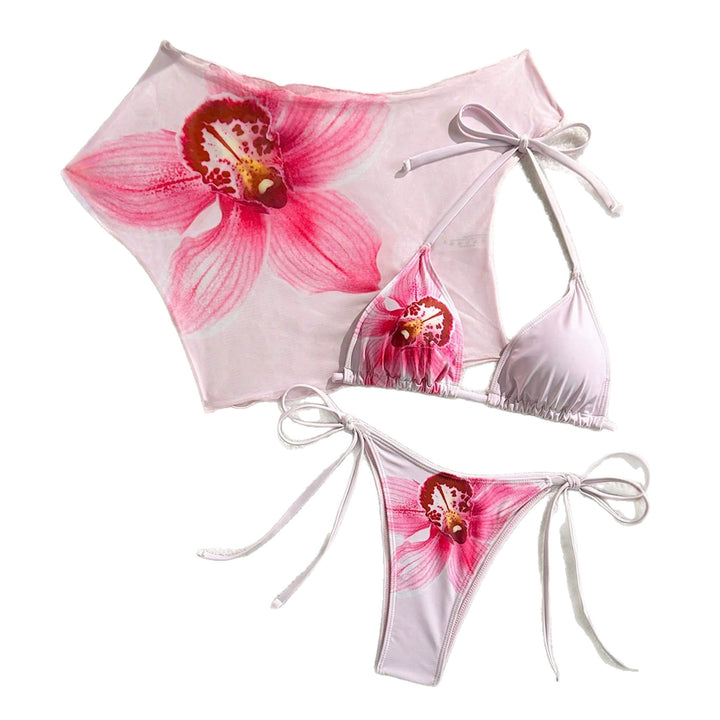 Women's swimsuit set with floral top and designed bottom Mune Fashion
