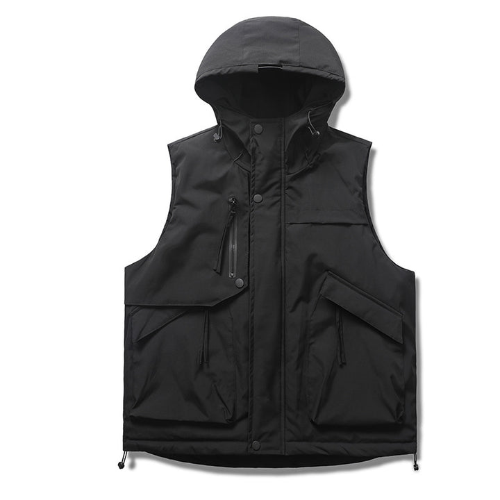 Men's Multifunctional Padded Vest with Hood Mune Fashion