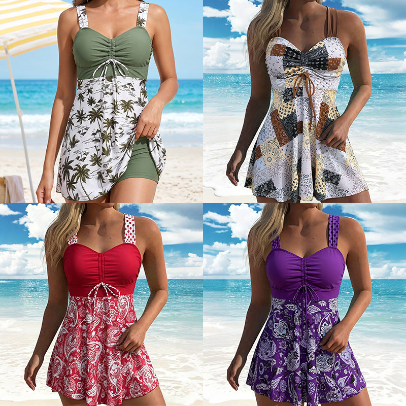 Women's swim dress with floral top and casual skirt Mune Fashion