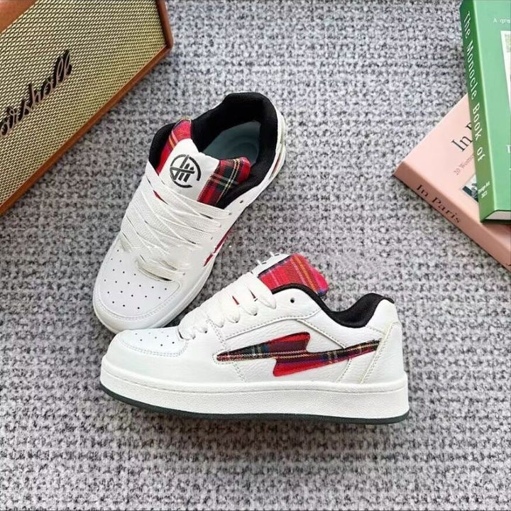 Women's Fashion Sneakers with Checked Design and Comfortable Cushioning Mune Fashion