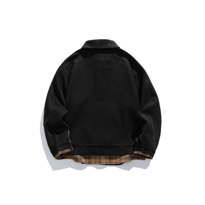 Men's Long-Sleeved Polo Sweatshirt with Kent Collar, Button Placket and Integrated Check Layer Mune Fashion