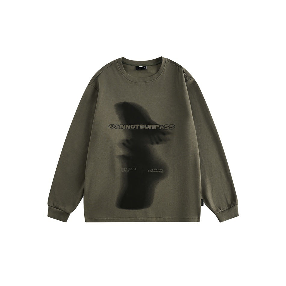 Unisex Oversize-Longsleeve shirt with surreal photo print and ribbed cuffs Mune Fashion
