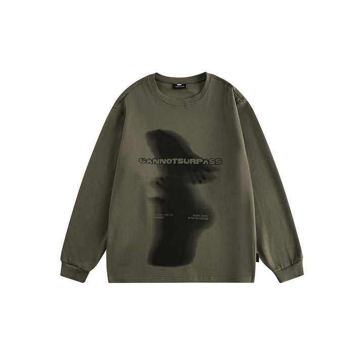 Unisex Oversize-Longsleeve shirt with surreal photo print and ribbed cuffs Mune Fashion