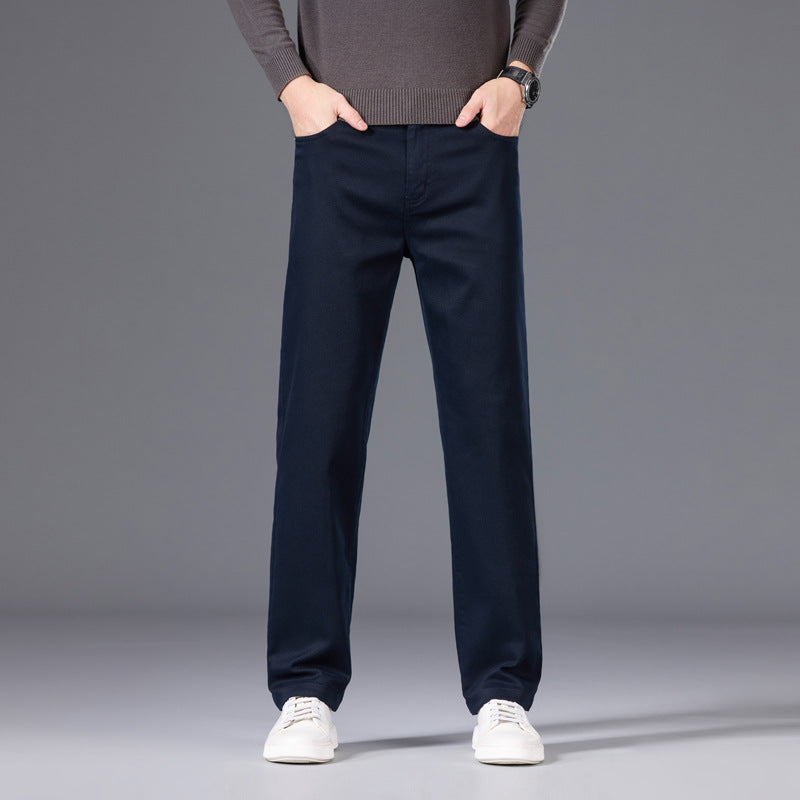 Men's straight-cut cotton chino pants with comfort waistband and side pockets Mune Fashion