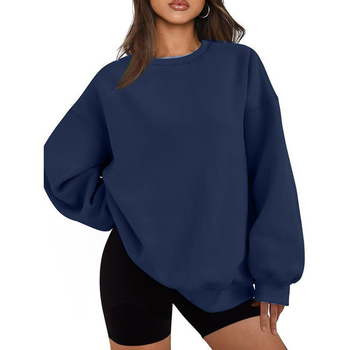 Women Oversized Sweatshirt with Round Neck, extra soft French Terry and dropped Shoulder Mune Fashion