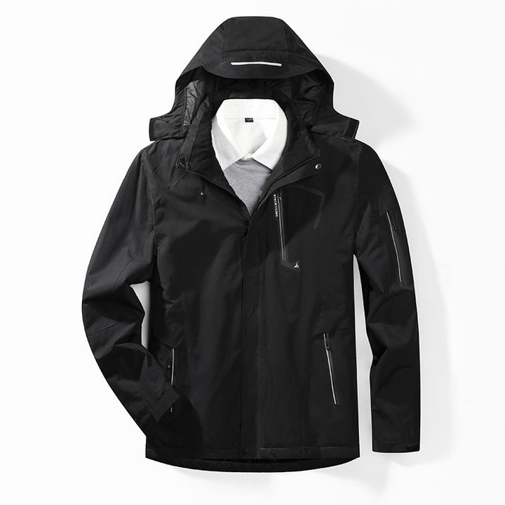 Men's Camouflage Softshell Jacket with Removable Hood and Breathable Lining Mune Fashion