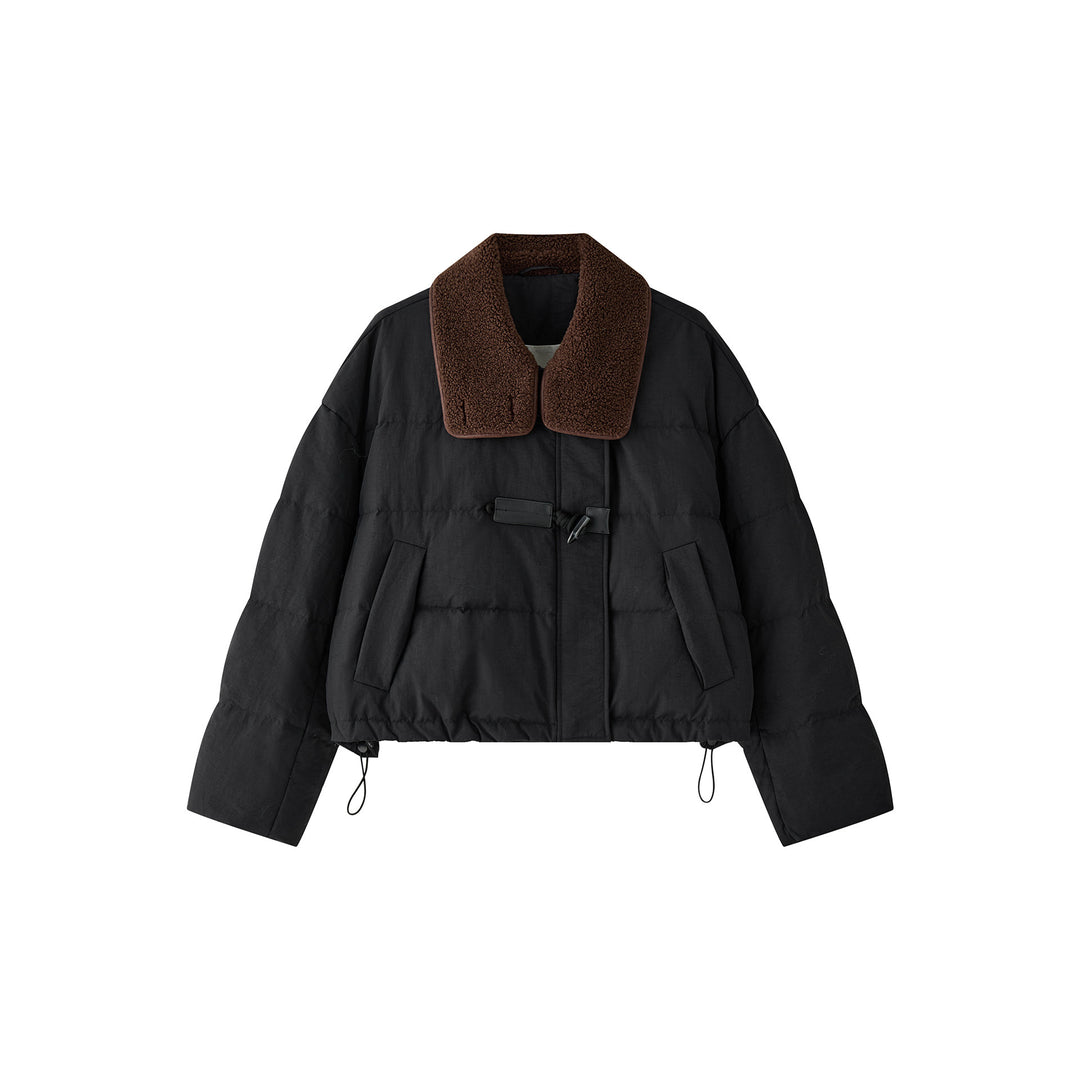 Women's short padded quilted jacket with teddy collar Mune Fashion