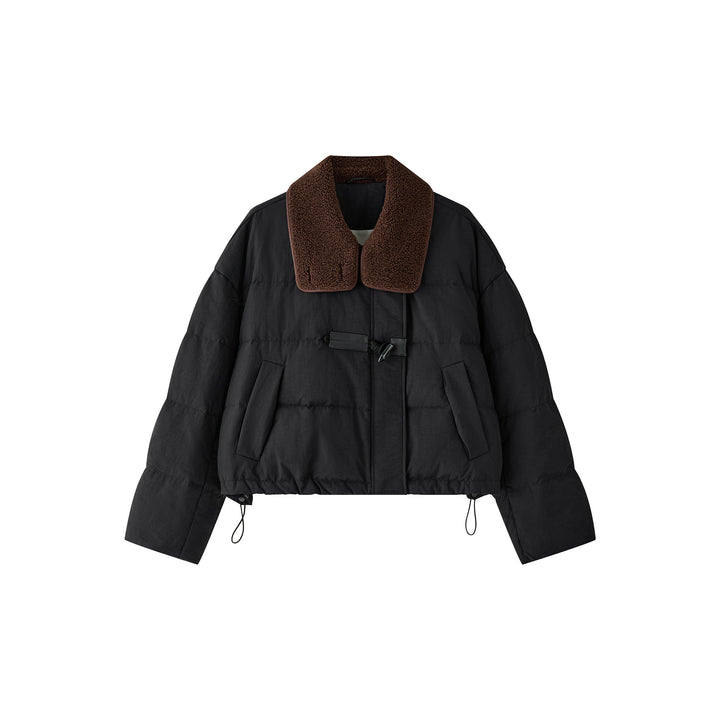 Women's short padded quilted jacket with teddy collar Mune Fashion