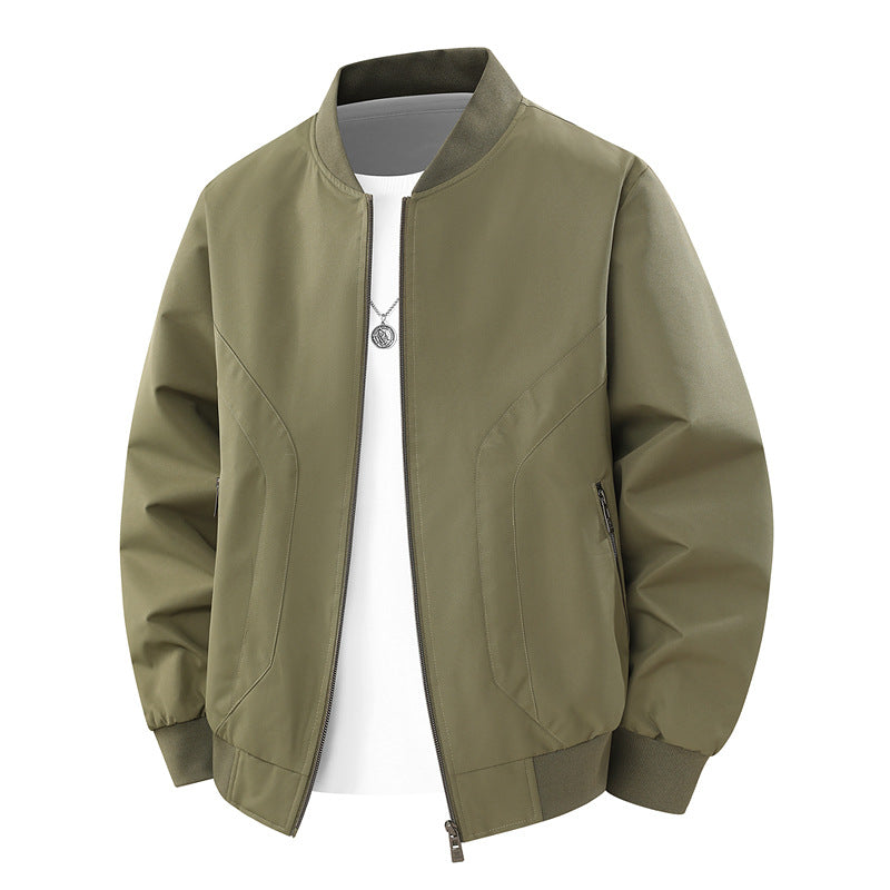Men's Lightweight Windproof Bomber Jacket with Ribbed Cuffs and Zipper Pockets Mune Fashion