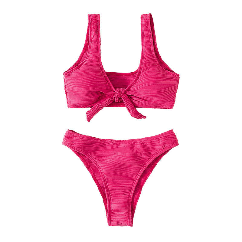 Women's bandeau bikini with sophisticated knot design and high leg cut Mune Fashion