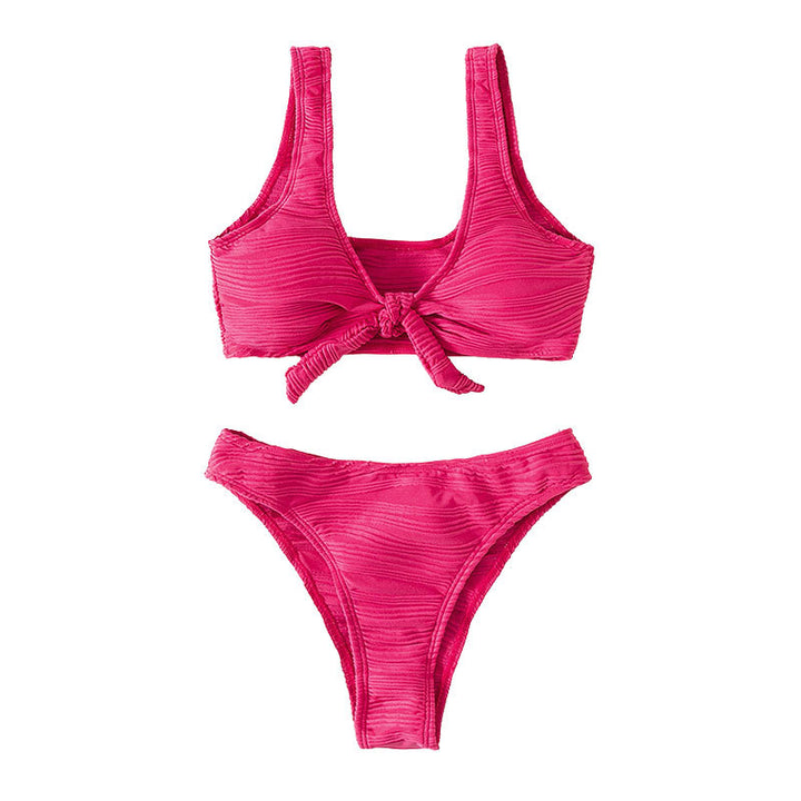 Women's bandeau bikini with sophisticated knot design and high leg cut Mune Fashion