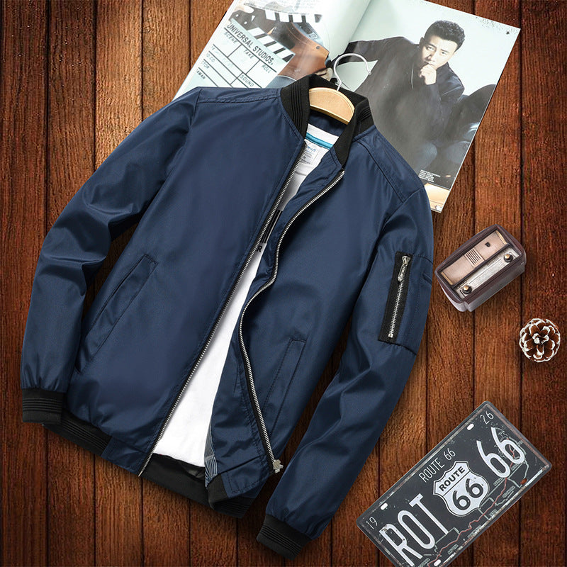 Men's bomber jacket in aviator microfiber look with arm pocket and ribbed cuffs Mune Fashion