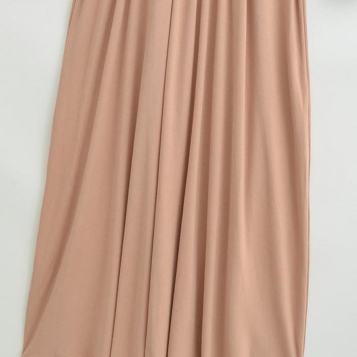 Women's Maxi Wrap Dress with Tailored Wrap Section and Long Sleeves Mune Fashion