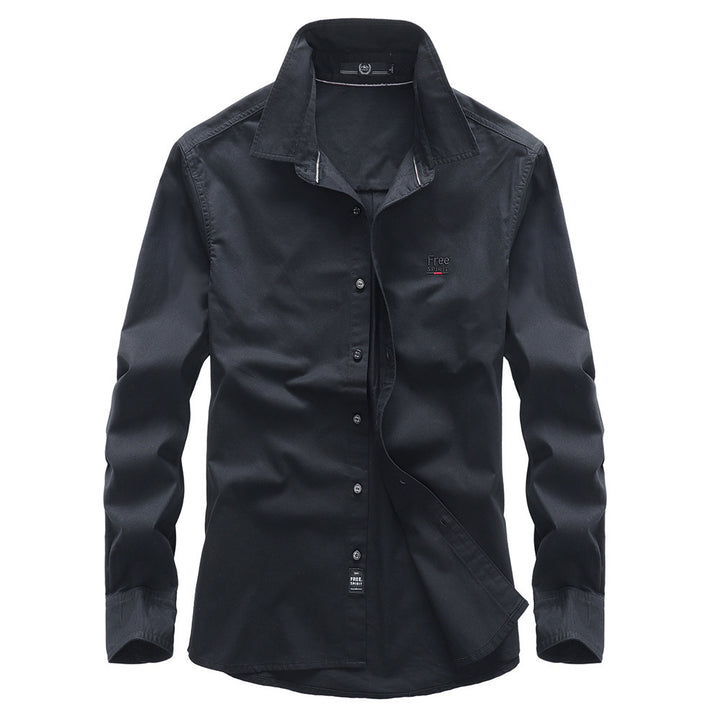 Men's Casual Shirt made of Cotton Blend with Kent Collar and Subtle Logo Mune Fashion