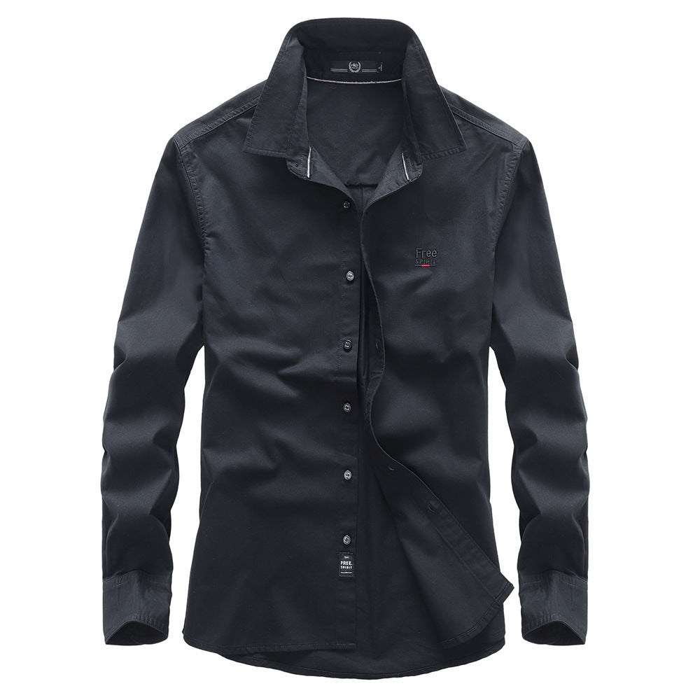 Men's Cotton Shirt Slim-Fit with Kent Collar and Hidden Button Placket Mune Fashion