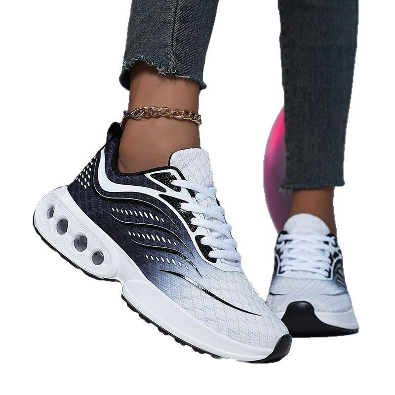 Ladies' nano sporty knitted running shoes with ventilated air chamber sole and ergonomic rolling sole Mune Fashion