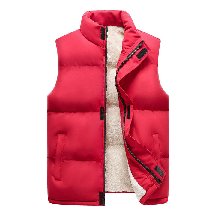 Women’s Padded Sleeveless Thermal Vest with Sherpa Lining and High Stand-Up Collar Mune Fashion
