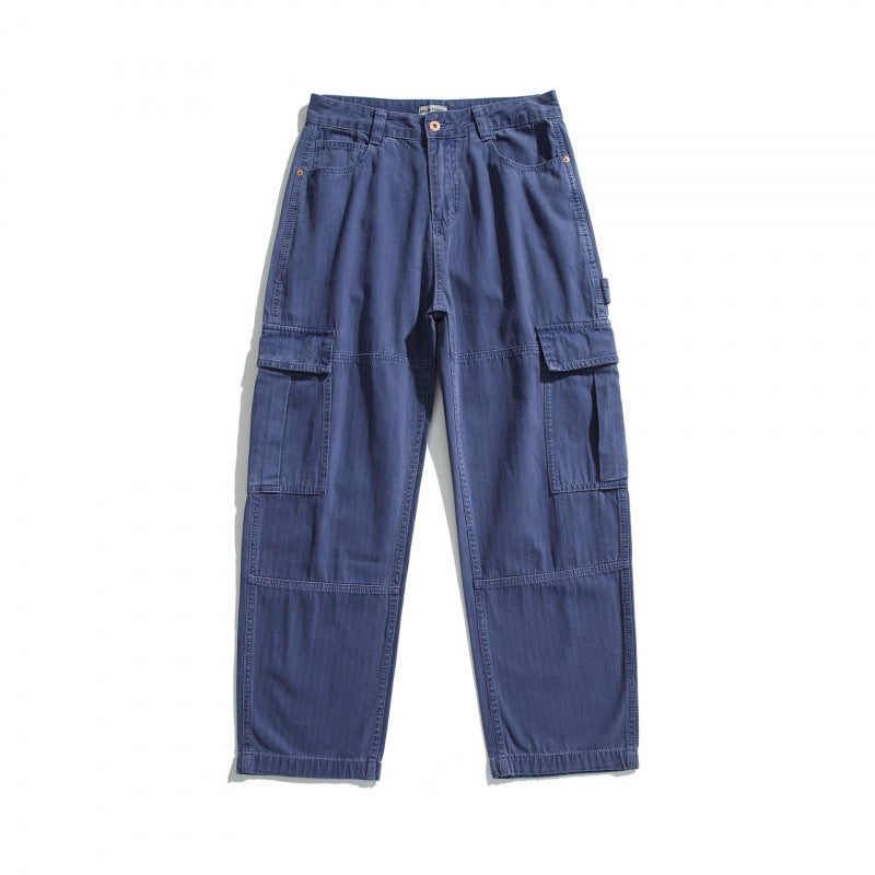Men's Relaxed-Fit Carpenter Cargo Pants made of lightweight canvas with patch flap pockets Mune Fashion