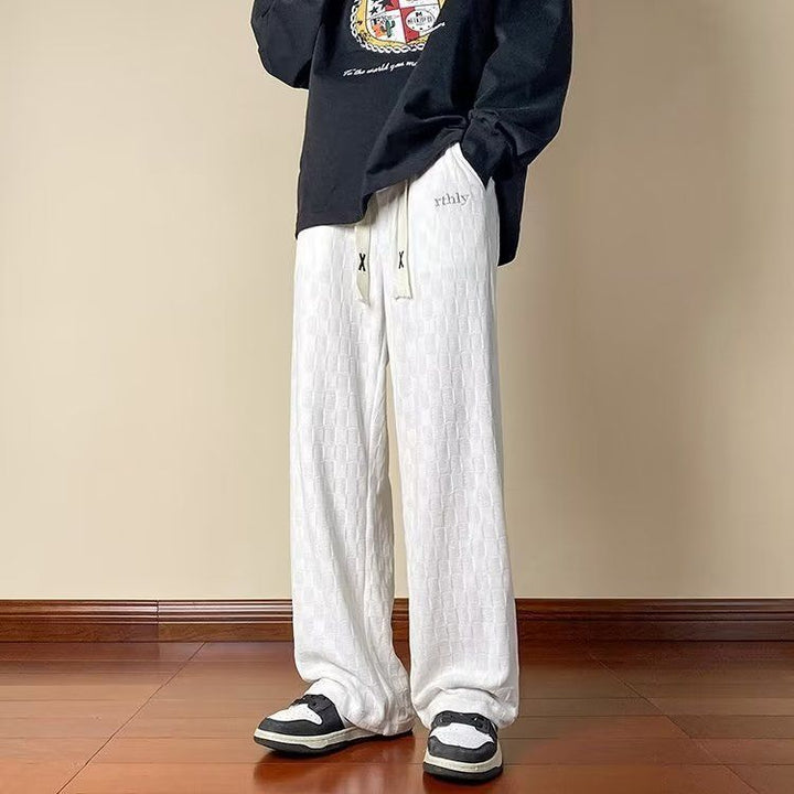 Men's Comfortable Casual Pants with Check Pattern Mune Fashion