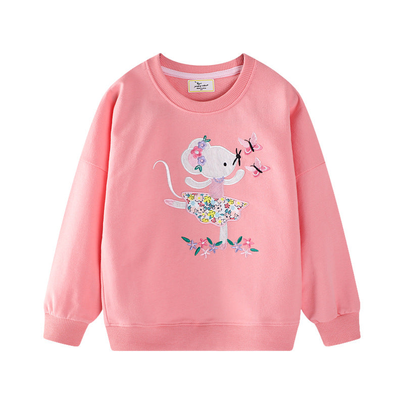 Girl sweatshirt with playful mouse design Mune Fashion