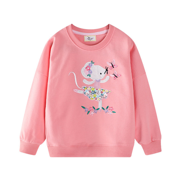 Girl sweatshirt with playful mouse design Mune Fashion
