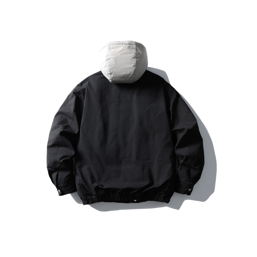 Men's padded transitional jacket with contrasting hood and elastic hem Mune Fashion