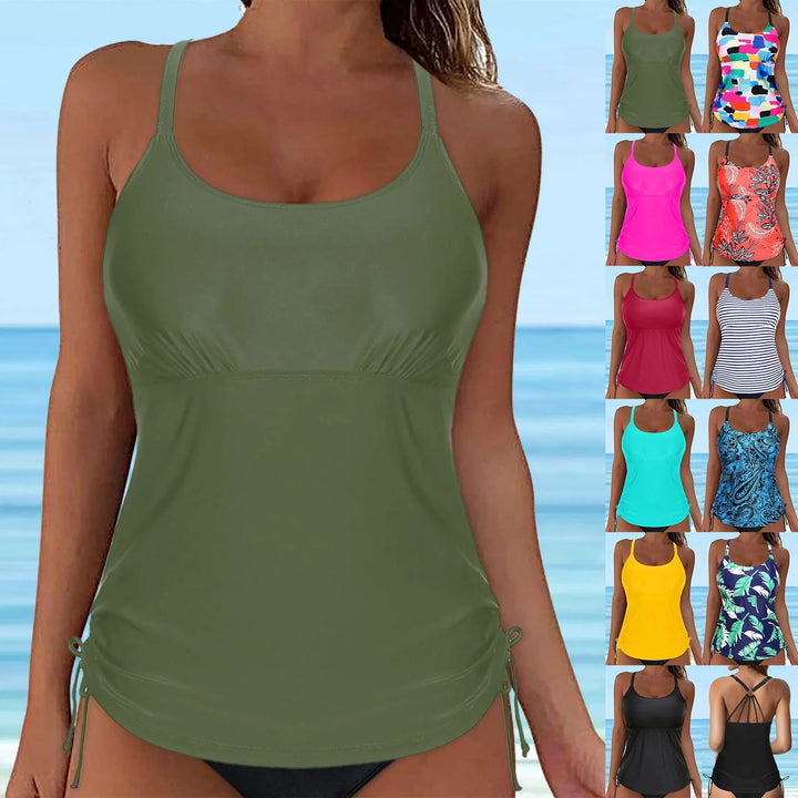 Women's Casual Tankini Top with Lacing Mune Fashion