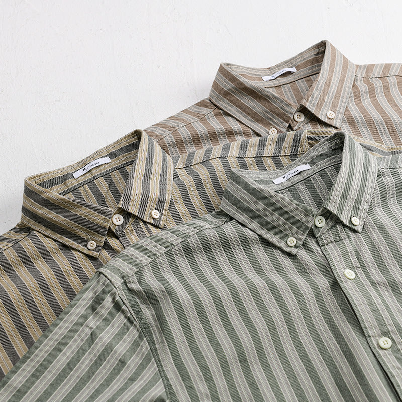 Men's shirt with button-down collar made of breathable linen-cotton blend in relaxed fit Mune Fashion
