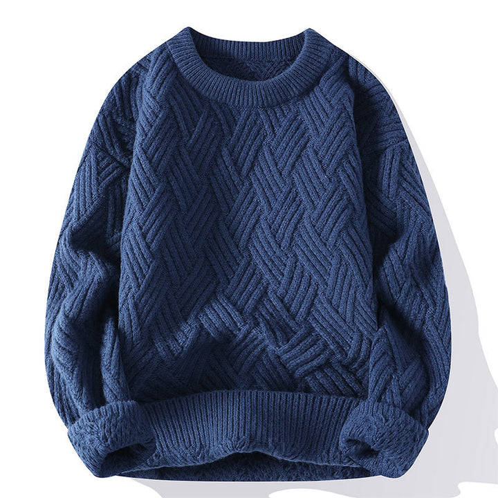 Women’s chunky knit oversized sweater with cable pattern and elastic ribbed hem Mune Fashion