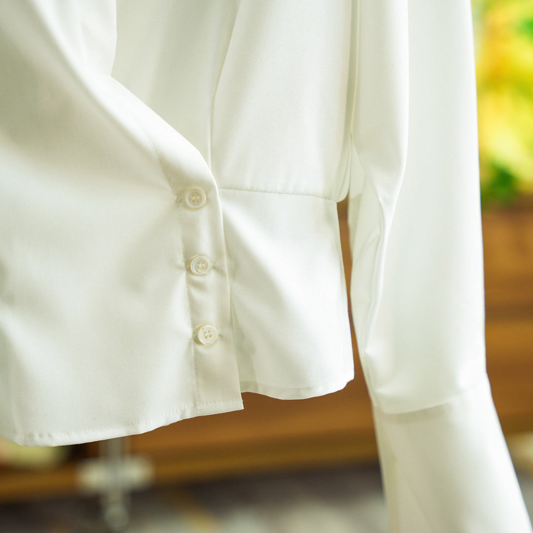 Women's Fashion Blouse with Light Draping Effect Mune Fashion