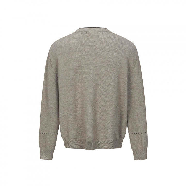 Unisex Boxy Knit Cardigan with Round Neck, Continuous Button Placket and Ribbed Finishes Mune Fashion