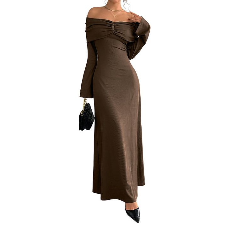 Women's Elegant Off-Shoulder Maxi Dress Mune Fashion