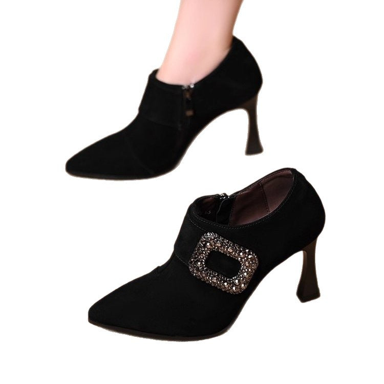 Ladies Elegant Ankle Boots with Glitter Accents Mune Fashion