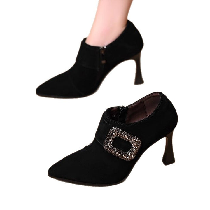 Ladies Elegant Ankle Boots with Glitter Accents Mune Fashion