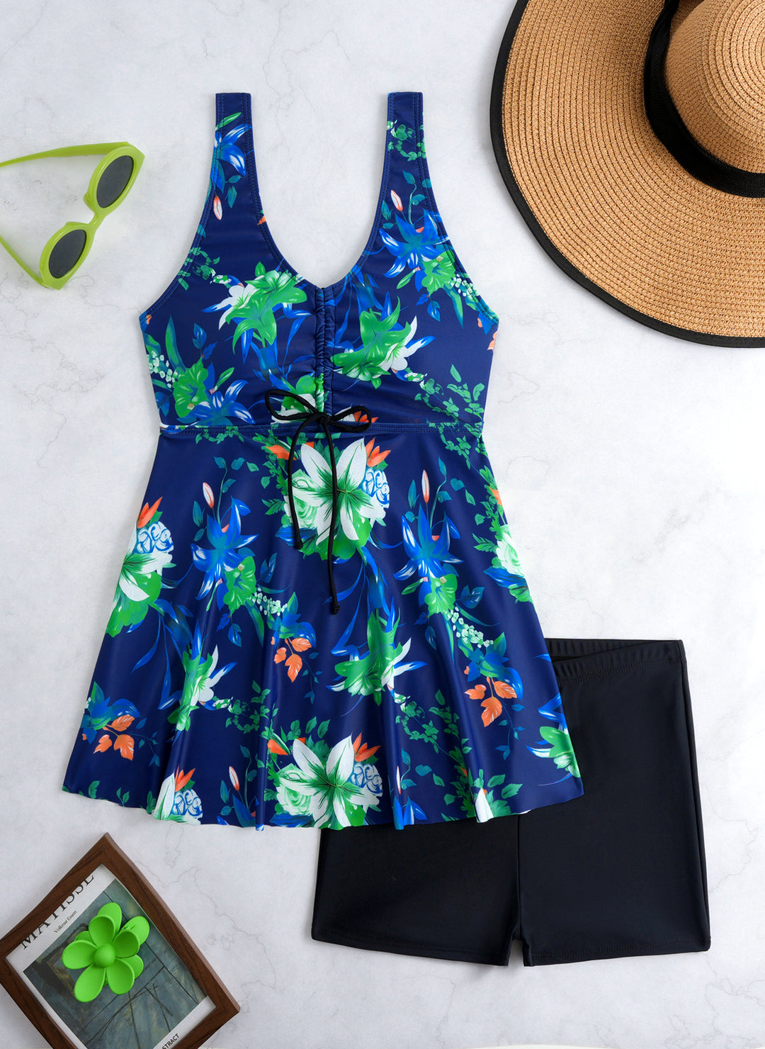 Women's swimsuit with elegant wrap design and figure-hugging skirt Mune Fashion
