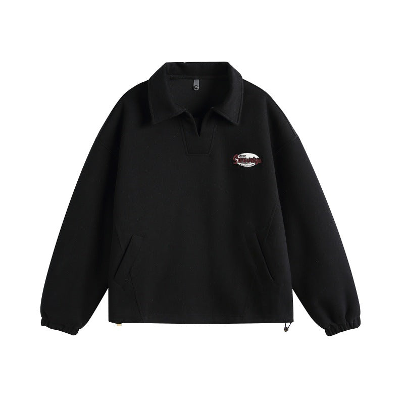 Unisex Casual Polo Sweatshirt with open Kent collar, Oversized cut and front pockets Mune Fashion