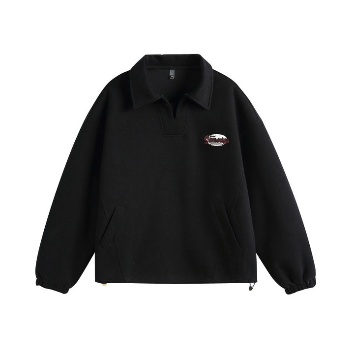 Unisex Casual Polo Sweatshirt with open Kent collar, Oversized cut and front pockets Mune Fashion