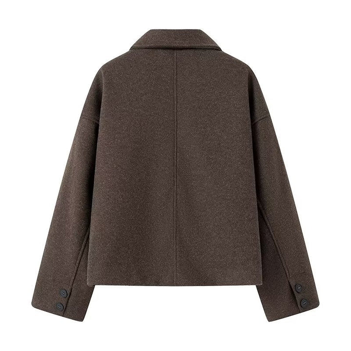 Women's Cropped Wool Jacket with Modern Cut and Practical Pockets Mune