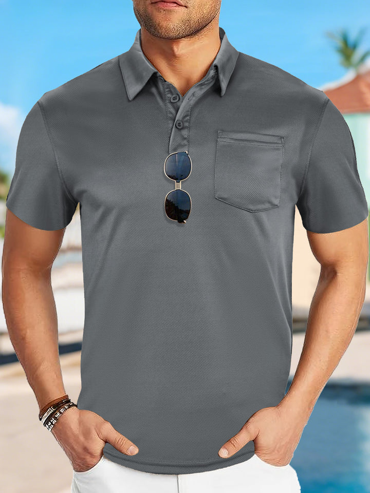 Men's functional polo shirt with chest pocket and breathable mesh structure Mune Fashion